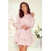 289-1 MATTIE Suknelė su dvigubu sijonu - purvinos rožinės spalvos Suknelės