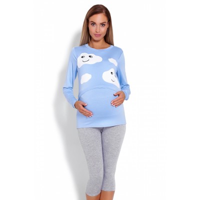 Pižama nėščioms bei maitinančioms (mėlynos spalvos) Naktiniai