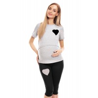 Pižama nėščiosioms - maitinančioms (pilkos spalvos)