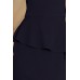 192-4 Elegant midi suknelė su frill - tamsiai mėlynos spalvos Suknelės