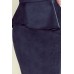 192-9 Elegantiška midi suknelė su klostėmis - tamsiai mėlynos spalvos Suknelės