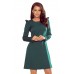 264-1 NELL Trapecinė suknelė su klostėmis - žalios spalvos Suknelės